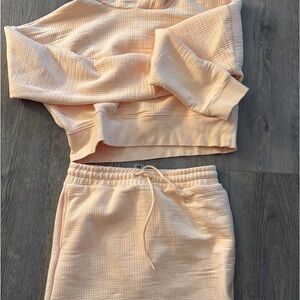 Peach Waffle Knit Lounge skirt only